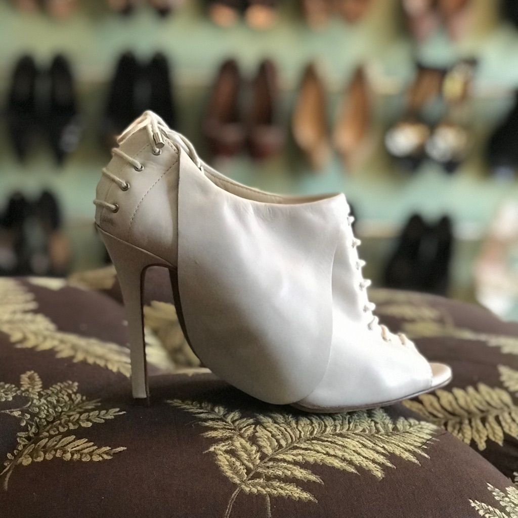 Camilla Skovgaard Ivory Saddle Flap Lace Up Bootie